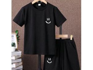 Sequels Collection Poly black 2 piece shirt and short