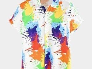 berrykey mens vintage graffiti patterned shirts short sleeve polo official t shirts